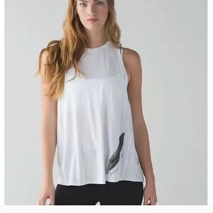 Lululemon Nook Tank White Special Edition: Wanderlust 2015 Size 6